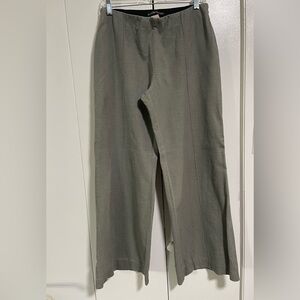 Equestrian Linen Blend Flared Women's Pants in Gray